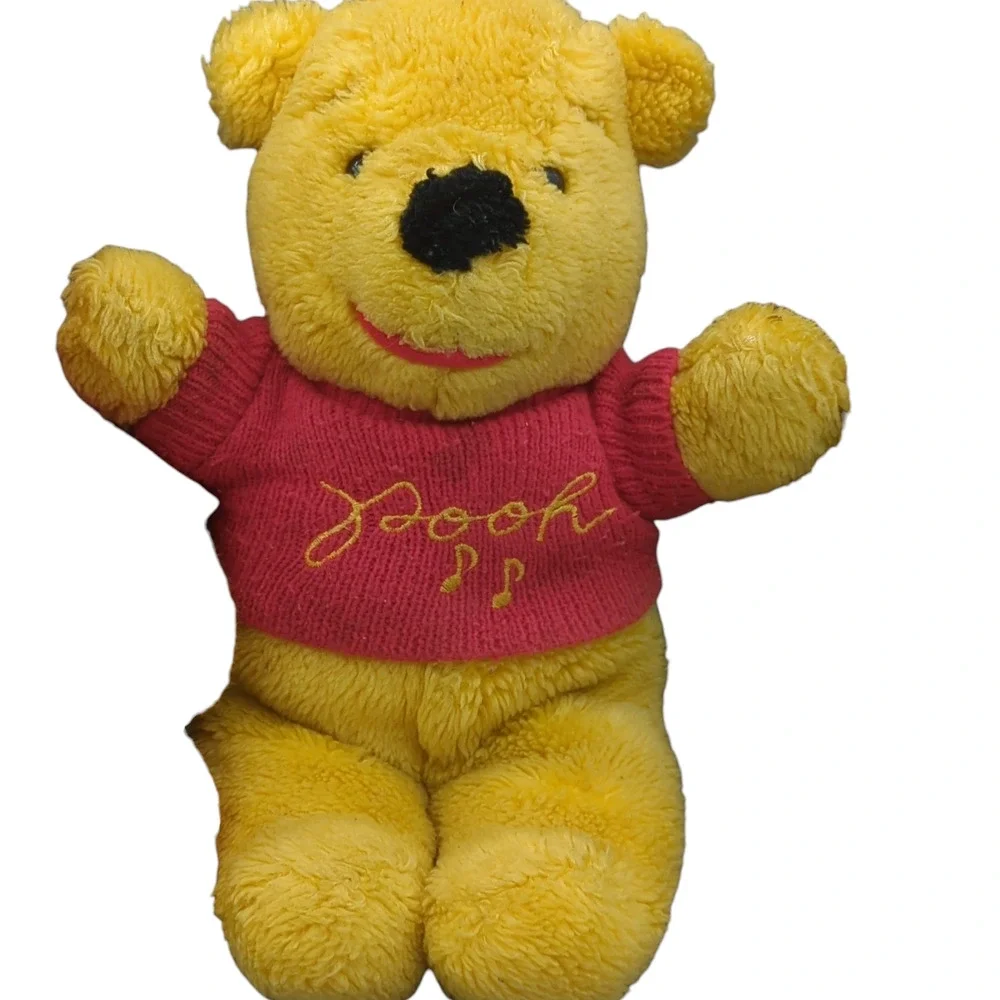 Vintage Winnie Pooh‎ Plush 1994 Mattel With Honey Pot Plush 2002 Disney Pooh